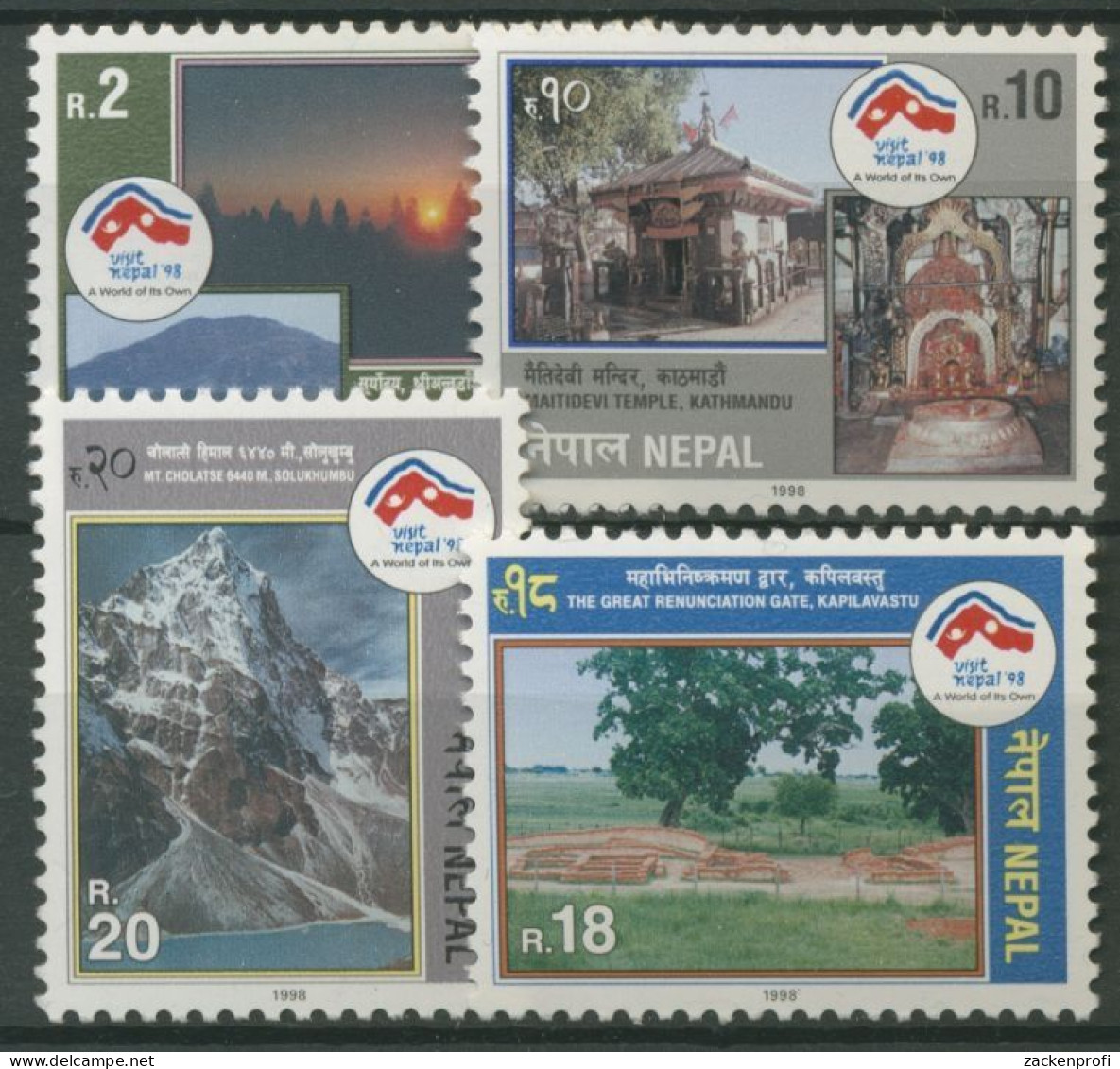 Nepal 1998 Nationales Tourismusjahr 642/45 Postfrisch - Nepal