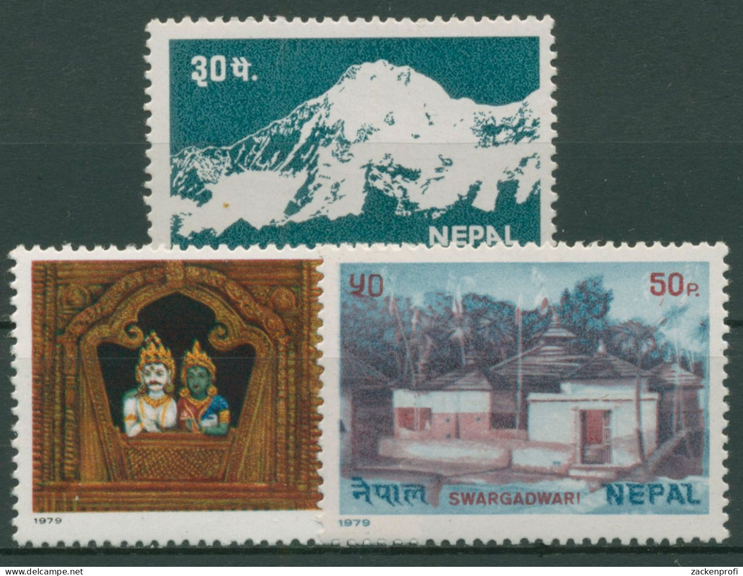 Nepal 1979 Tourismus Sehenswürdigkeiten Gebirge 378/80 Postfrisch - Nepal