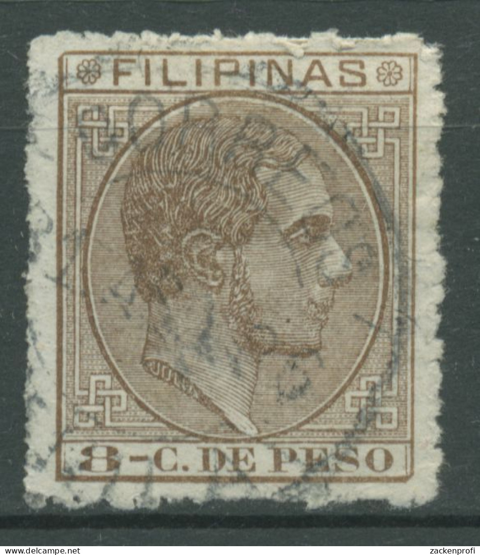 Philippinen 1880 König Alfons XII. Von Spanien 74 Gestempelt, Mängel - Philippines