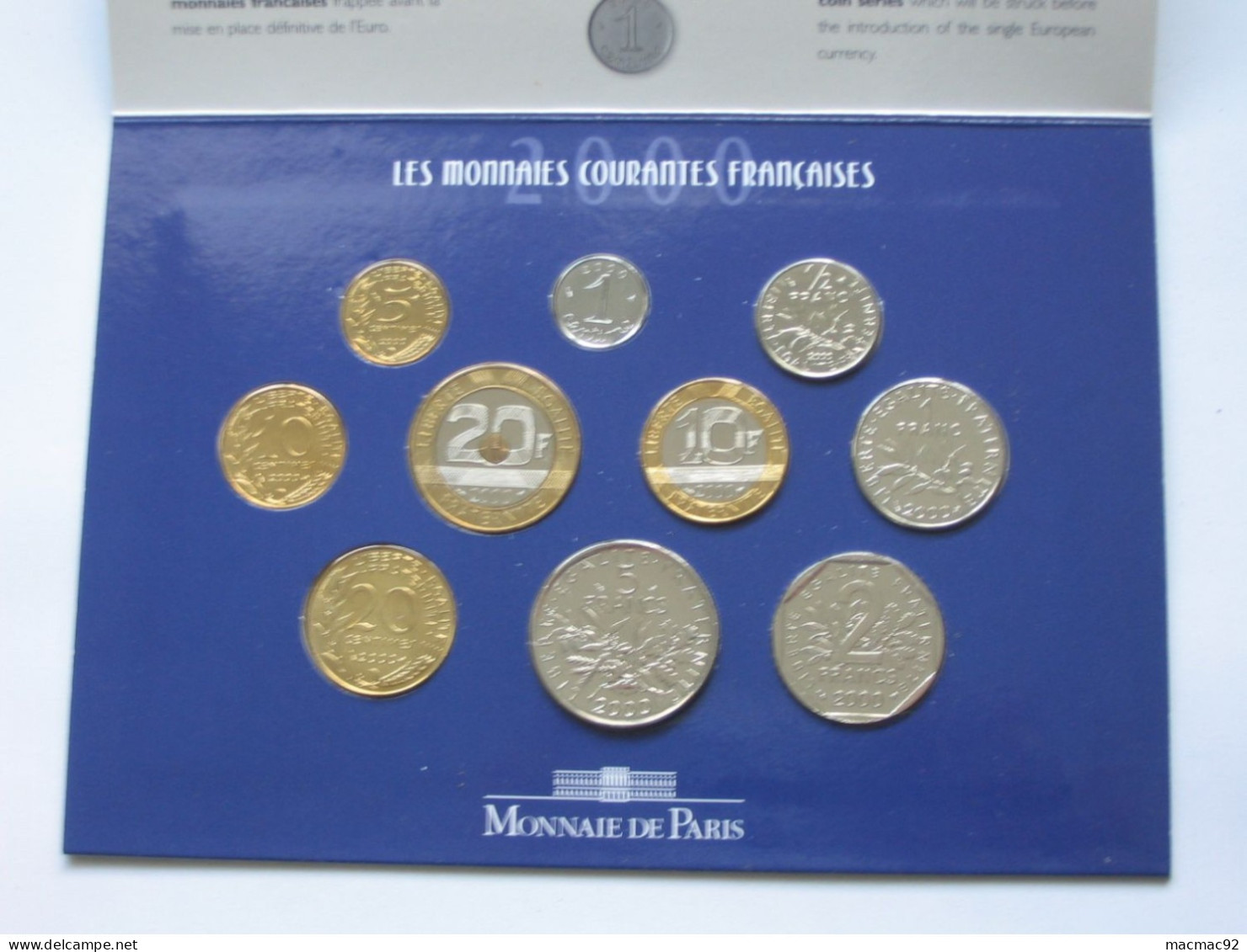 Coffret Serie FLEURS DE COINS 2000  **** EN ACHAT IMMEDIAT   **** - BU, Proofs & Presentation Cases