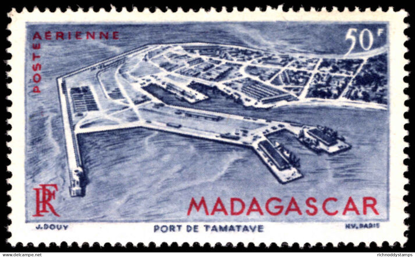 Madagascar 1946 50f Air Unmounted Mint. - Ungebraucht