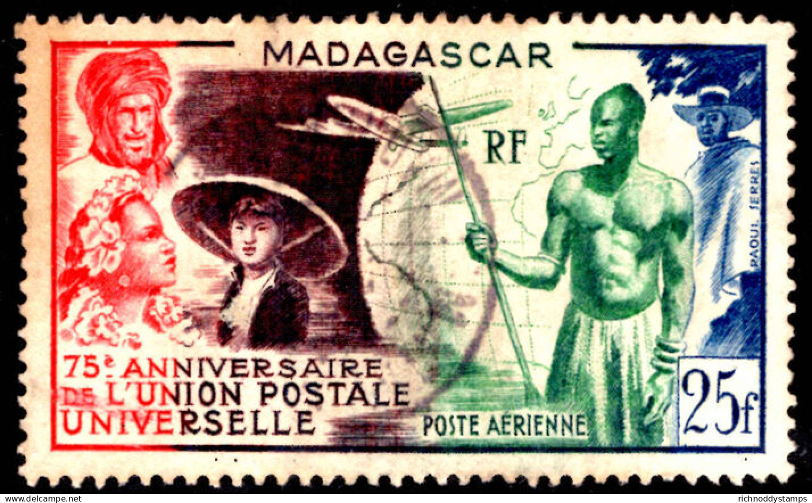 Madagascar 1949 75th Anniversary Of UPU Fine Used. - Gebraucht