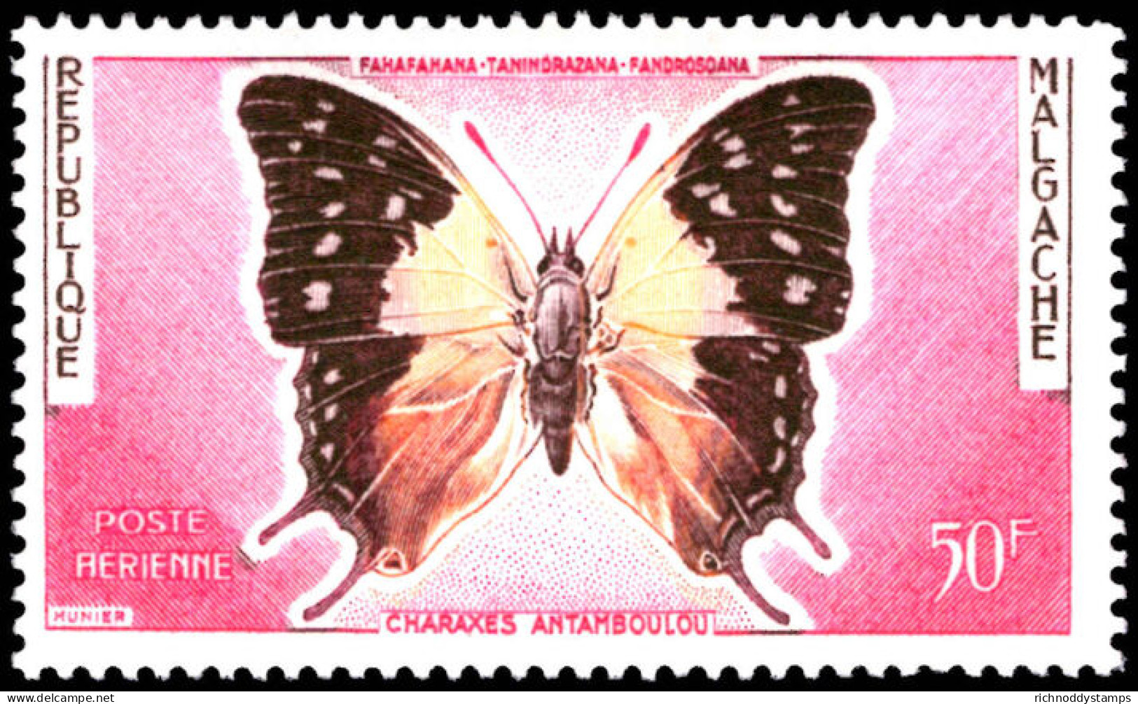 Madagascar 1960 50f Butterfly Unmounted Mint. - Ungebraucht