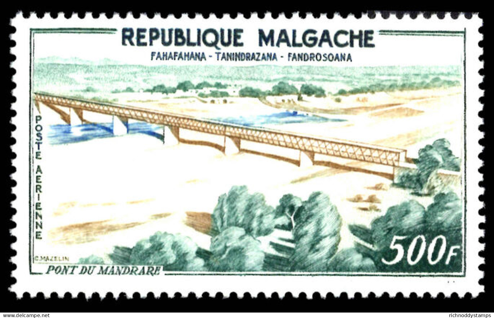 Madagascar 1960 500f Mandrare Bridge Unmounted Mint. - Ungebraucht