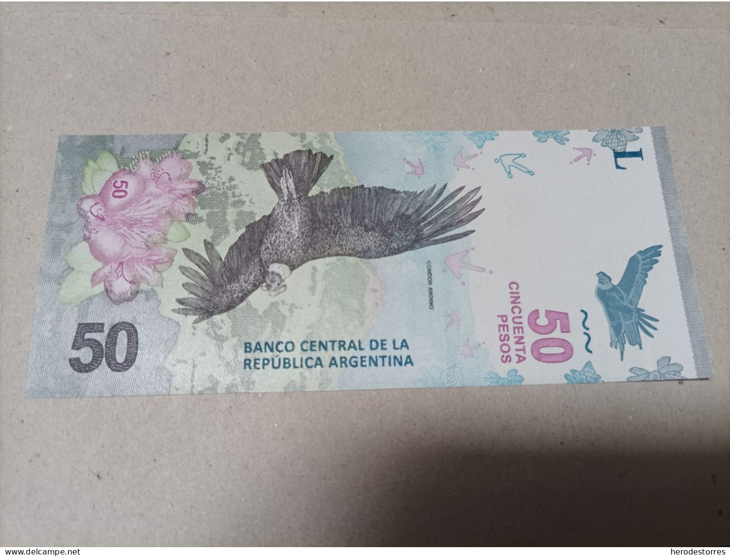 Billete Argentina 50 Pesos, Año 2018 Del Ave Condor, UNC - Argentine