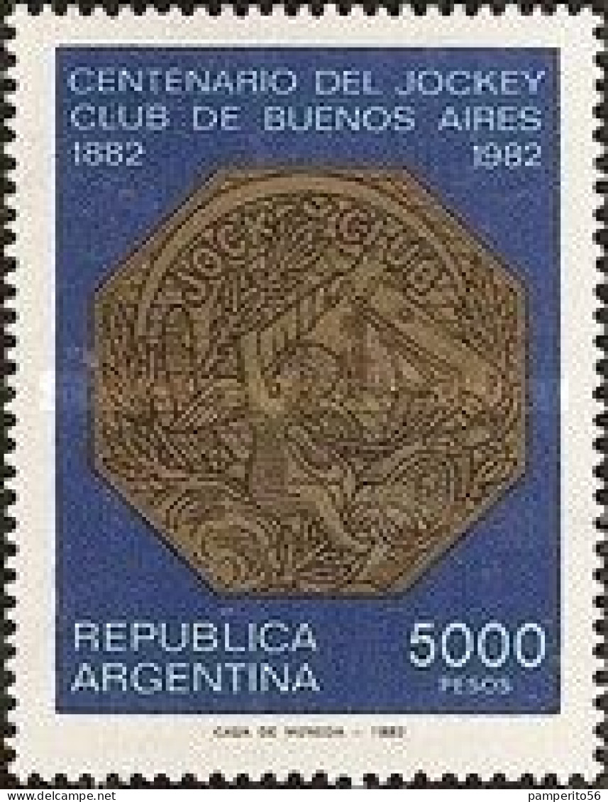 ARGENTINA - AÑO 1982 - Centenario Del Jockey Club De Buenos Aires.Emblema Del Club - Usado - Gebraucht