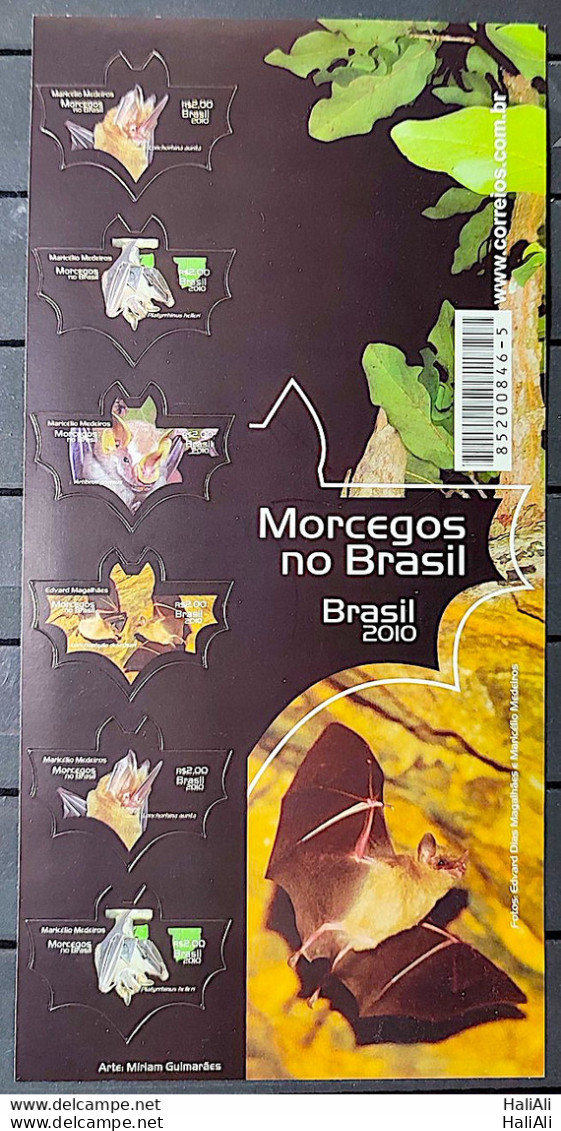 C 3059 Brazil Stamp Bat 2010 Complete Series Vignette Very Rare - Nuovi