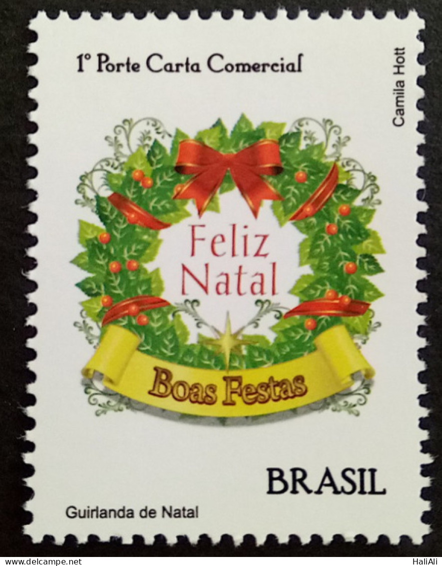 C 3064 Brazil Depersonalized Stamp Merry Christmas Garland 2010 - Personalisiert