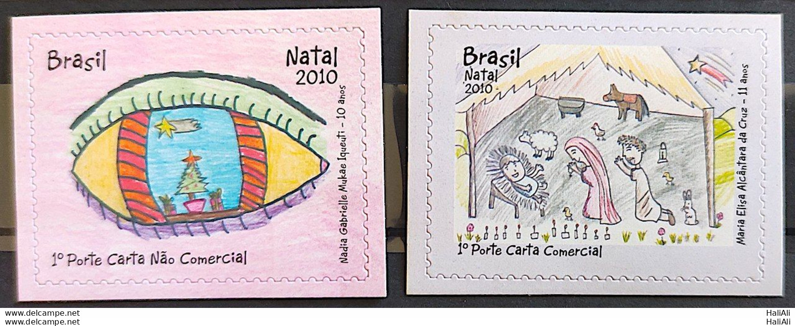 C 3050 Brazil Stamp Religion Christmas 2010 Complete Series - Neufs