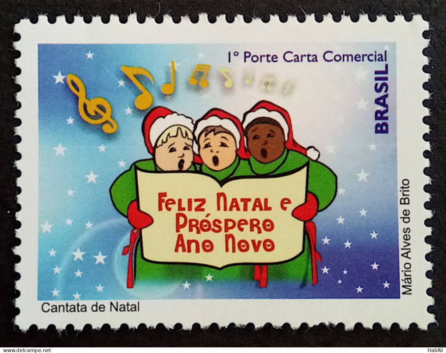 C 3063 Brazil Depersonalized Stamp Coral Christmas Music 2010 - Personalized Stamps