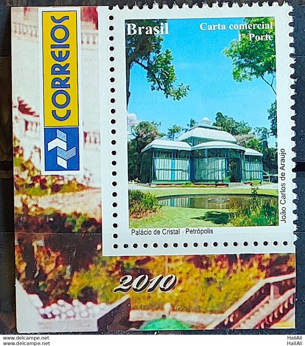 C 3046 Brazil Depersonalized Stamp Tourism Wonders Of Rio De Janeiro Tourism 2010 Crystal Palace Vignette Correios - Personalized Stamps