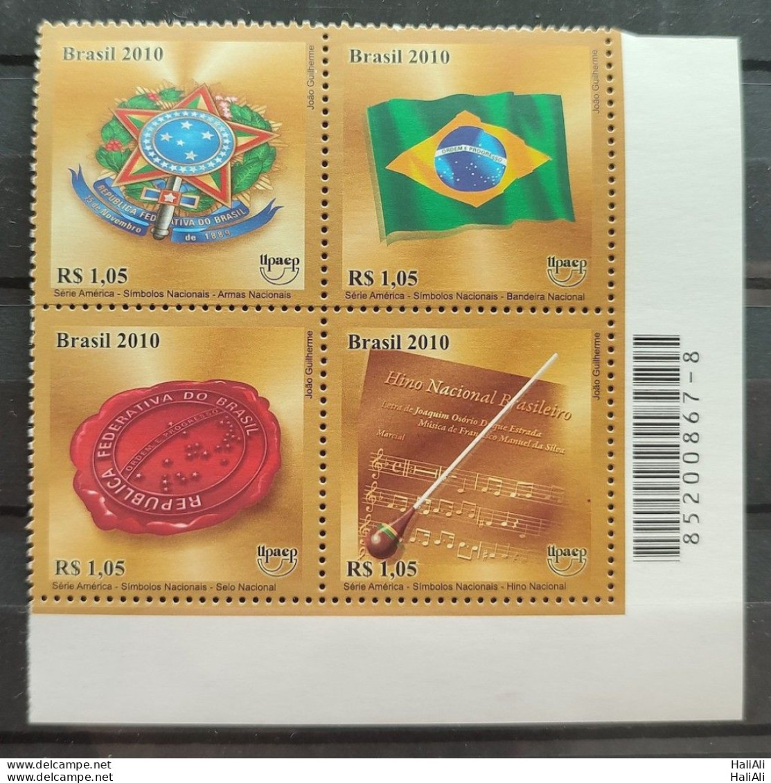 C 3031 Brazil Stamp National Symbols Flag Music Coat Of Arms 2010 Bar Code - Ungebraucht