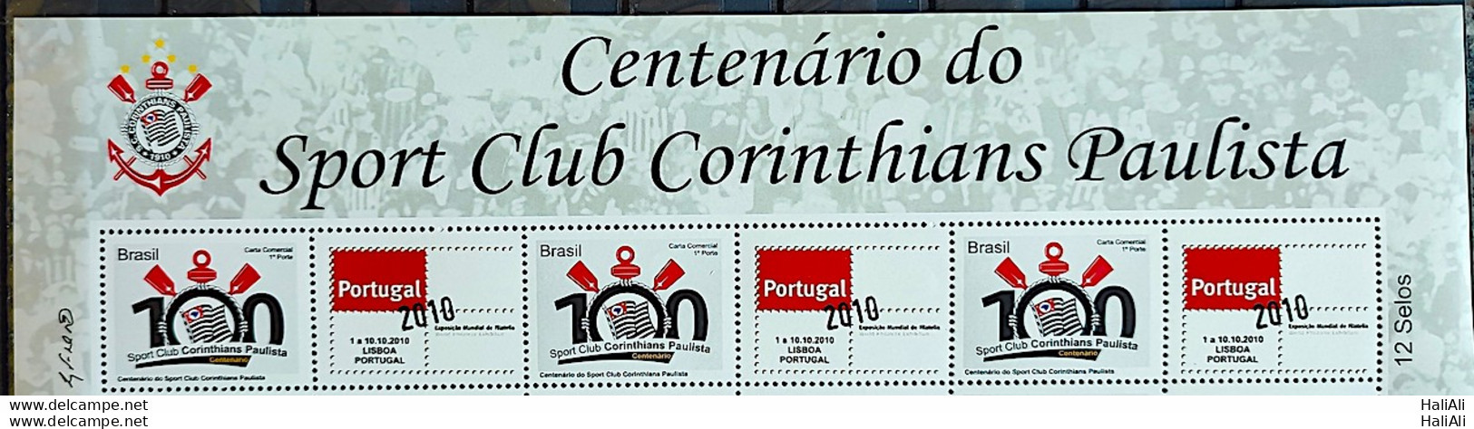 C 3029 Brazil Personalized Stamp Corinthians Football Portugal 2010 Set 3 Superior Vignette - Gepersonaliseerde Postzegels