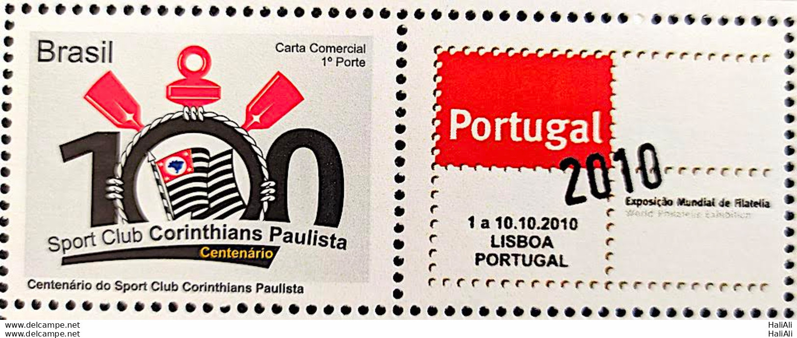 C 3029 Brazil Personalized Stamp Corinthians Football Portugal 2010  - Personalized Stamps