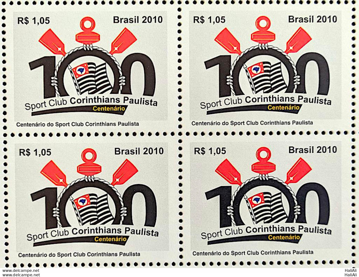 C 3027 Brazil Stamp Corinthians Football 2010 Block Of 4 - Unused Stamps
