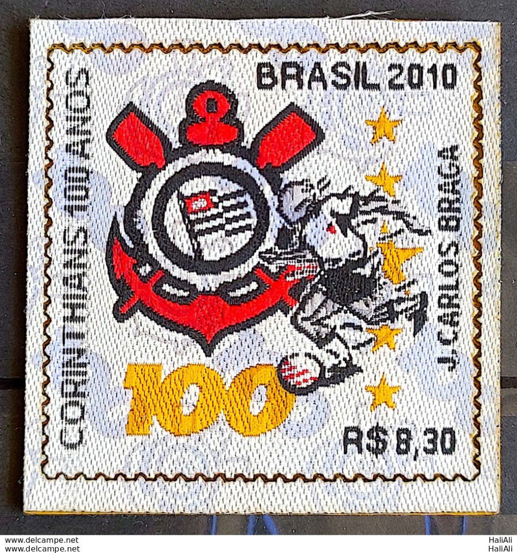 C 3028 Brazil Stamp Corinthians Fabric Football 2010 With Border - Nuevos