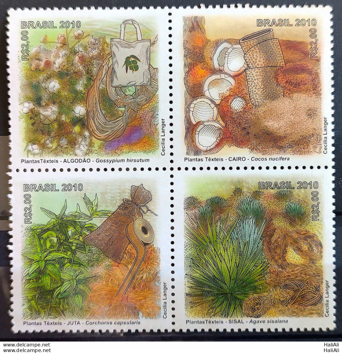 C 3011 Brazil Stamp Textile Plants Sisal Cotton Cairo Jute 2010 - Ungebraucht