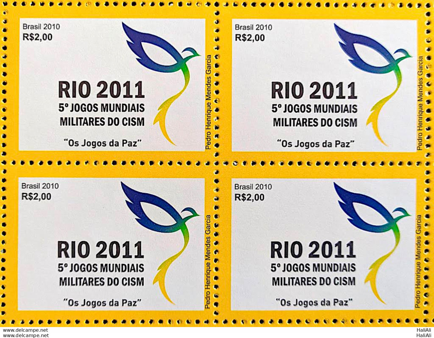 C 2976 Brazil Stamp World Military Sport 2010 Block Of 4 - Ungebraucht