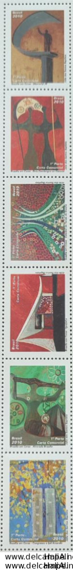 C 2955 Brazil Stamp Brasilia Dream And Reality Architecture 2010 Complete Series Setenant - Unused Stamps