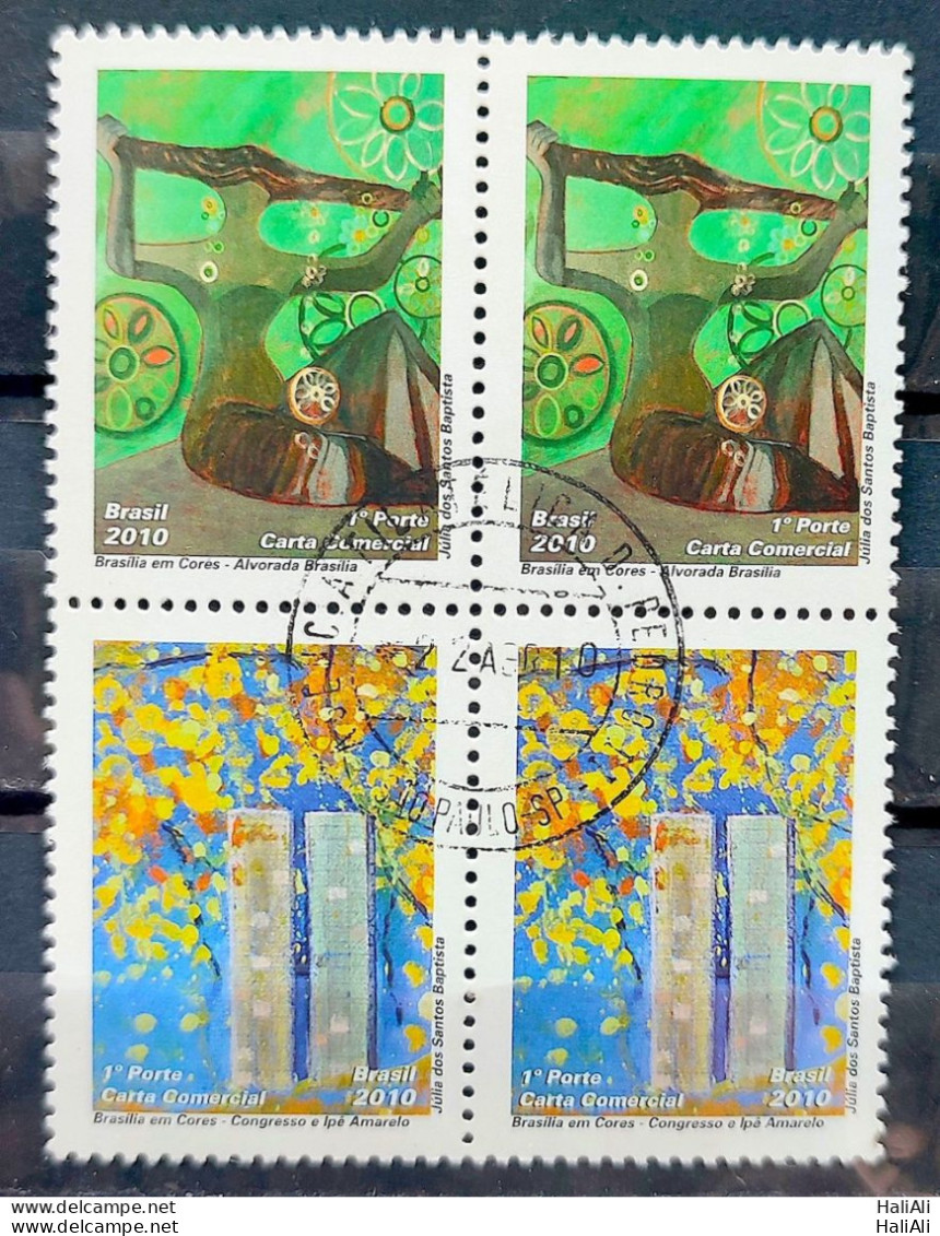 C 2959 Brazil Stamp Brasilia Dream And Reality Architecture 2010 Block Of 4 CPD SP - Ungebraucht