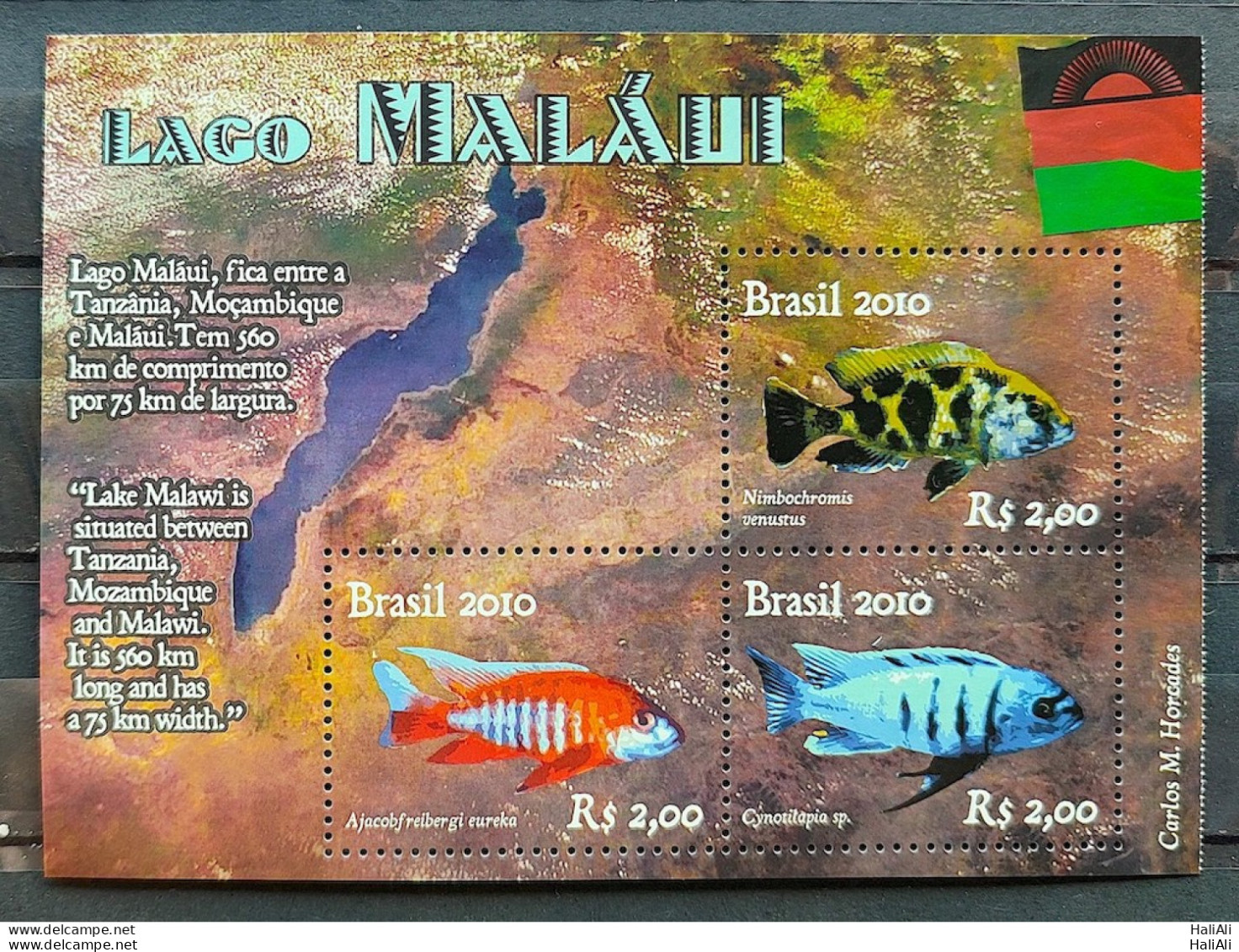 B 158 Brazil Stamp Diplomatic Relations Malawi Fish Flag 2010 No Bar Code - Ongebruikt