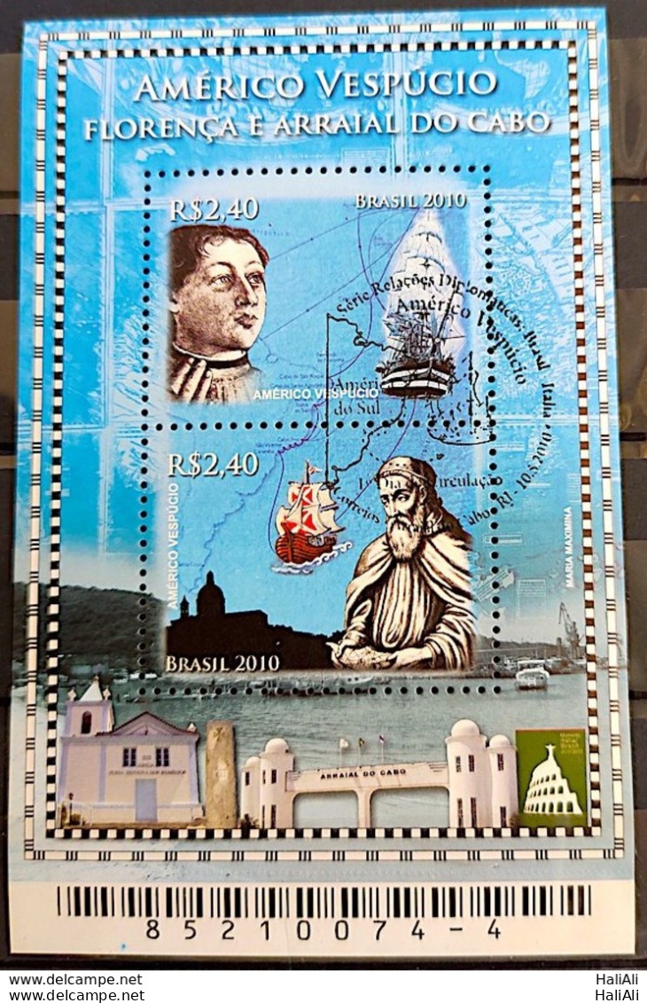 B 156 Brazil Stamp Diplomatic Stamp Italy Americo Vespucio Ship 2010 CBC RJ - Ongebruikt