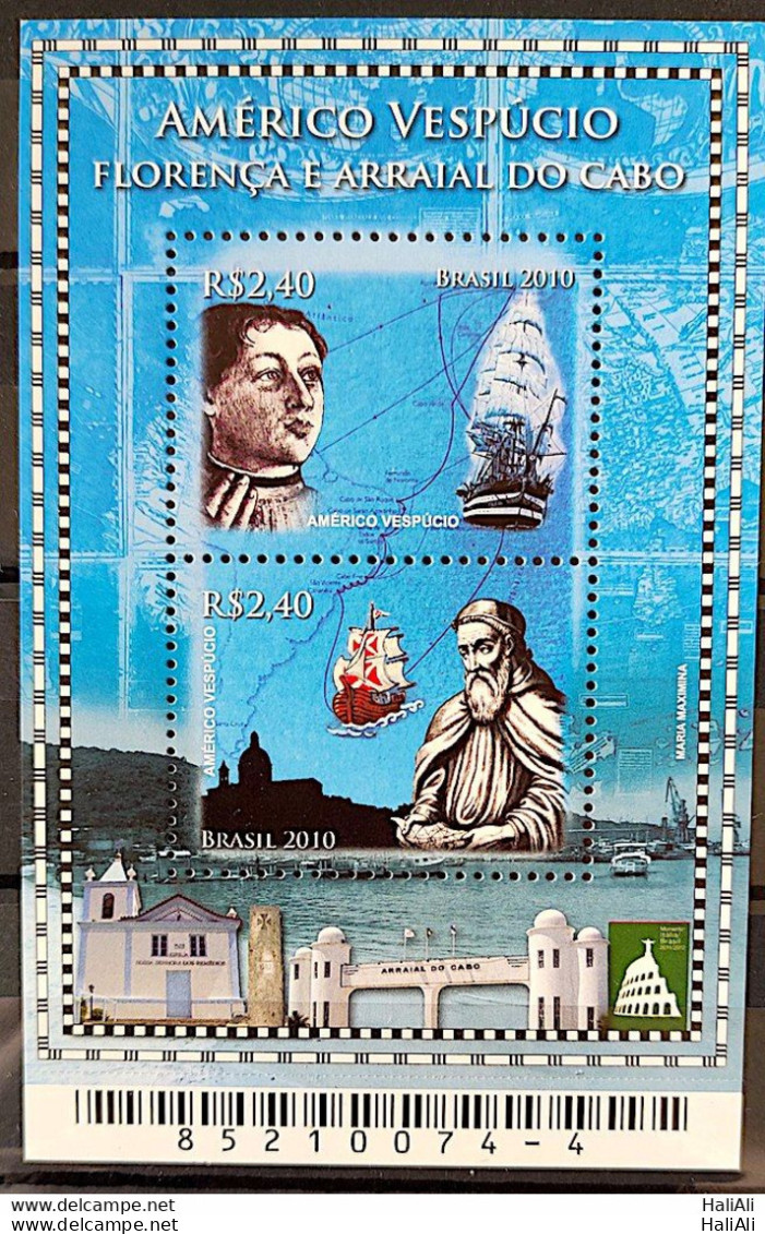 B 156 Brazil Stamp Diplomatic Stamp Italy Americo Vespucio Ship 2010 - Ungebraucht