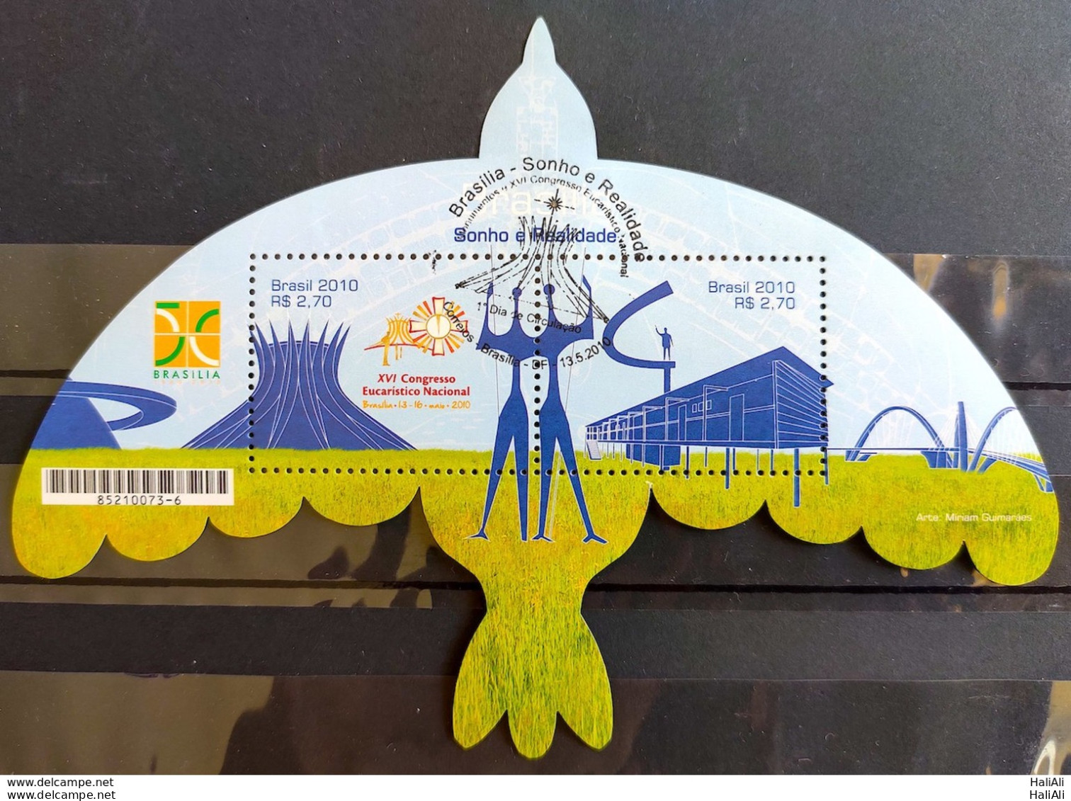 B 157 Brazil Stamp Brasilia Dream And Reality Eucharistic Congress Religion Architecture 2010 CBC DF - Neufs