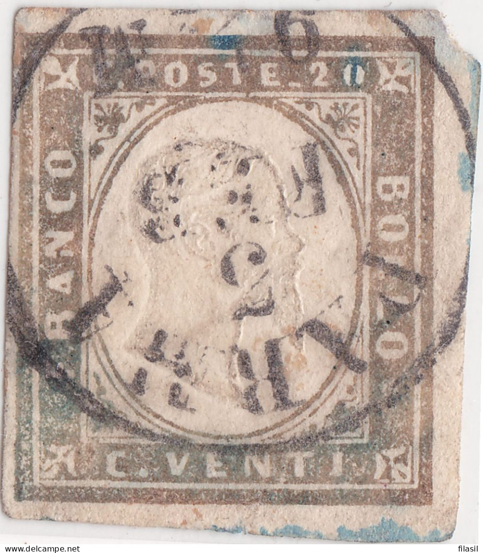 SI53D Italia Italy Sardegna Parma Governo Provvisorio  1860 20 C. Colore Diverso - Effigie Di Vittorio Emanuele II Usato - Sardegna