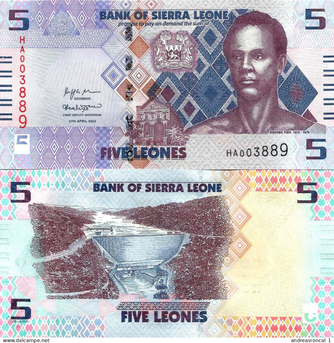 Sierra Leone 5 Leones 2022 P-36 UNC - Sierra Leone