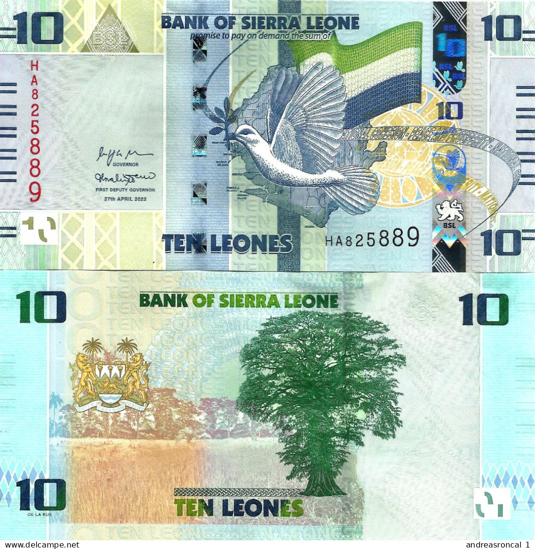 Sierra Leone 10 Leones 2022 P-37 UNC - Sierra Leone