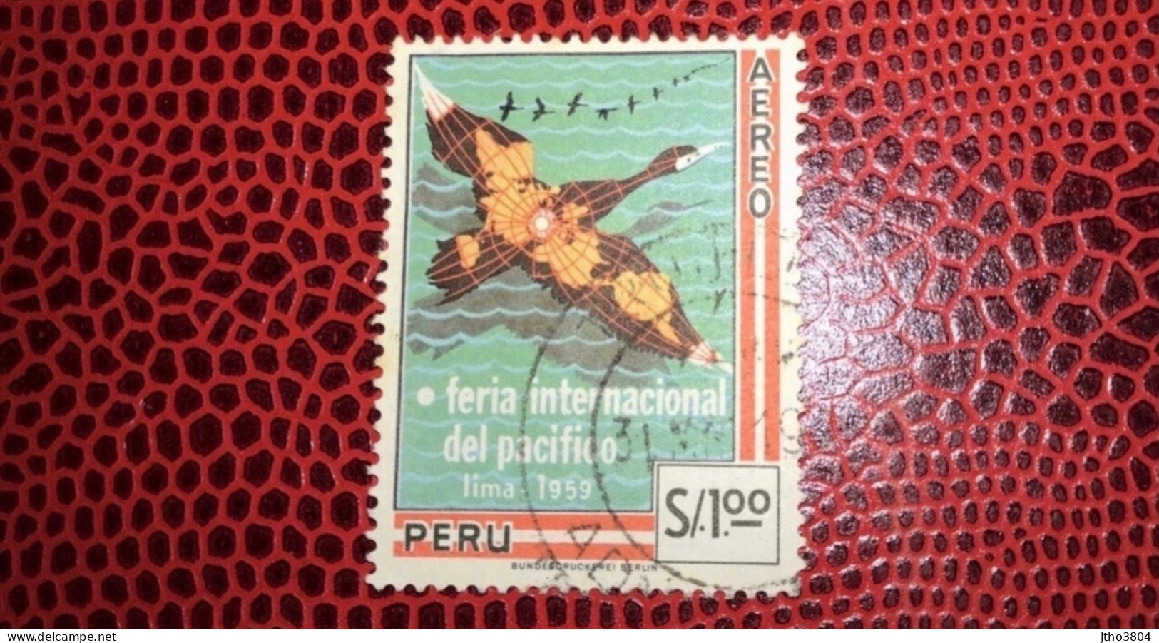 PÉROU PERU 1959 1v Oblitere Hinged Mi 594 Ucello Oiseau Bird Pájaro Vogel - Eenden