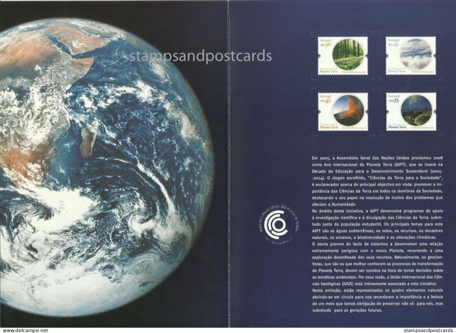 Portugal Année Internationale Planète Terre Brochure + Serie 2008 **  International Year Of Planet Earth Notice + Stamps - Milieubescherming & Klimaat