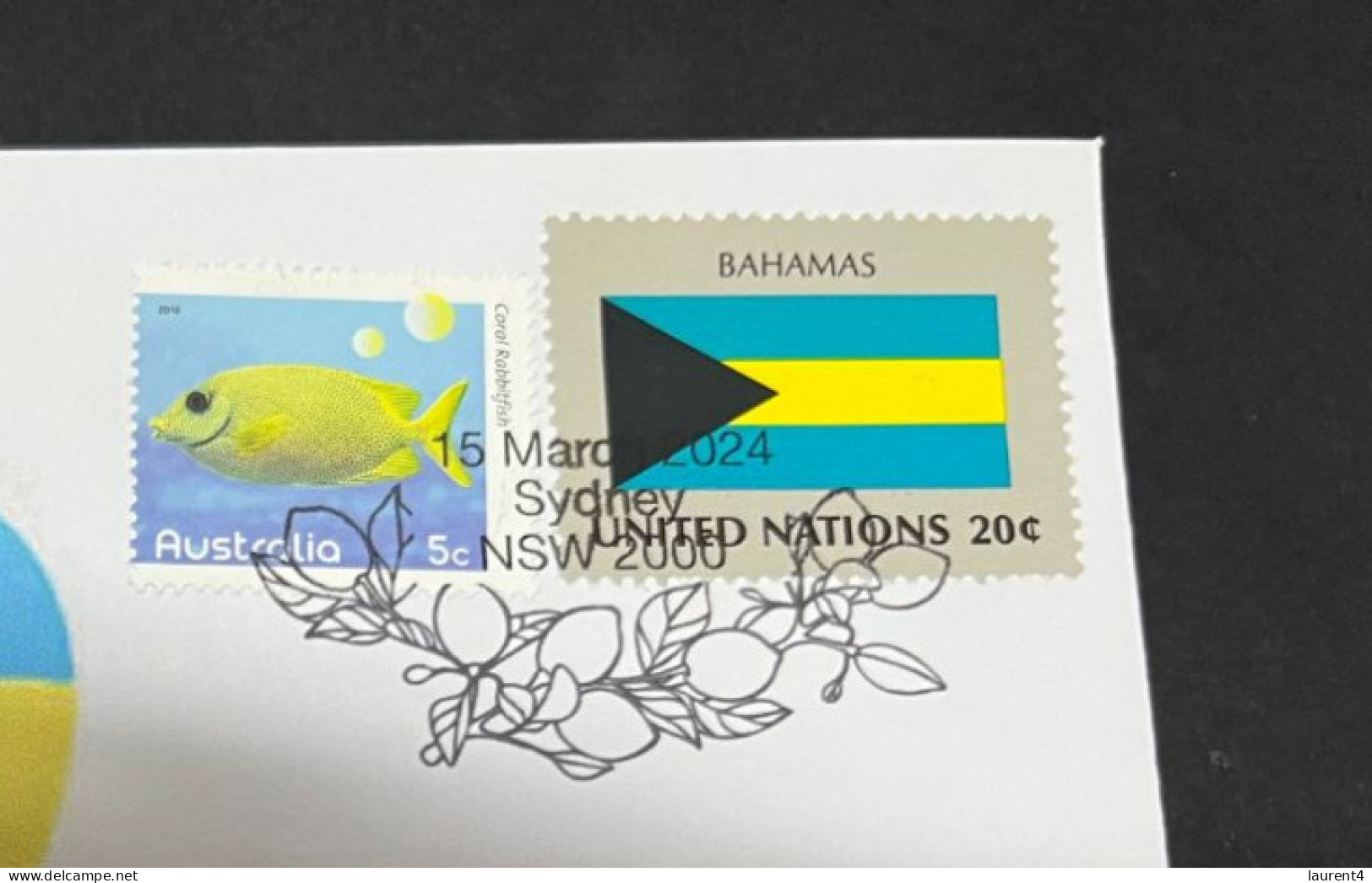 15-3-2024 (3 Y 7) COVID-19 4th Anniversary - Bahamas - 15 March 2024 (with Bahamas UN Flag Stamp) - Malattie