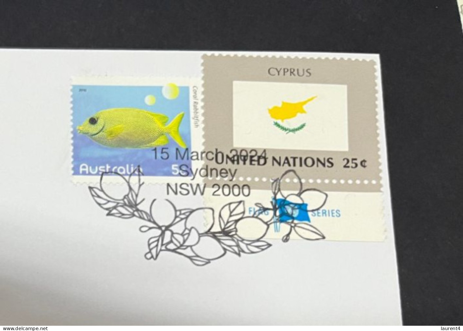 15-3-2024 (3 Y 7) COVID-19 4th Anniversary - Akrotiri (in Cyprus) - 15 March 2024 (with Cyprus UN Flag Stamp) - Malattie