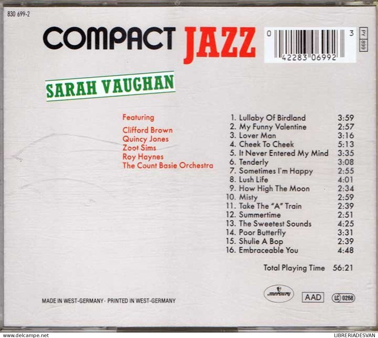 Sarah Vaughan - Compact Jazz - Sonstige & Ohne Zuordnung