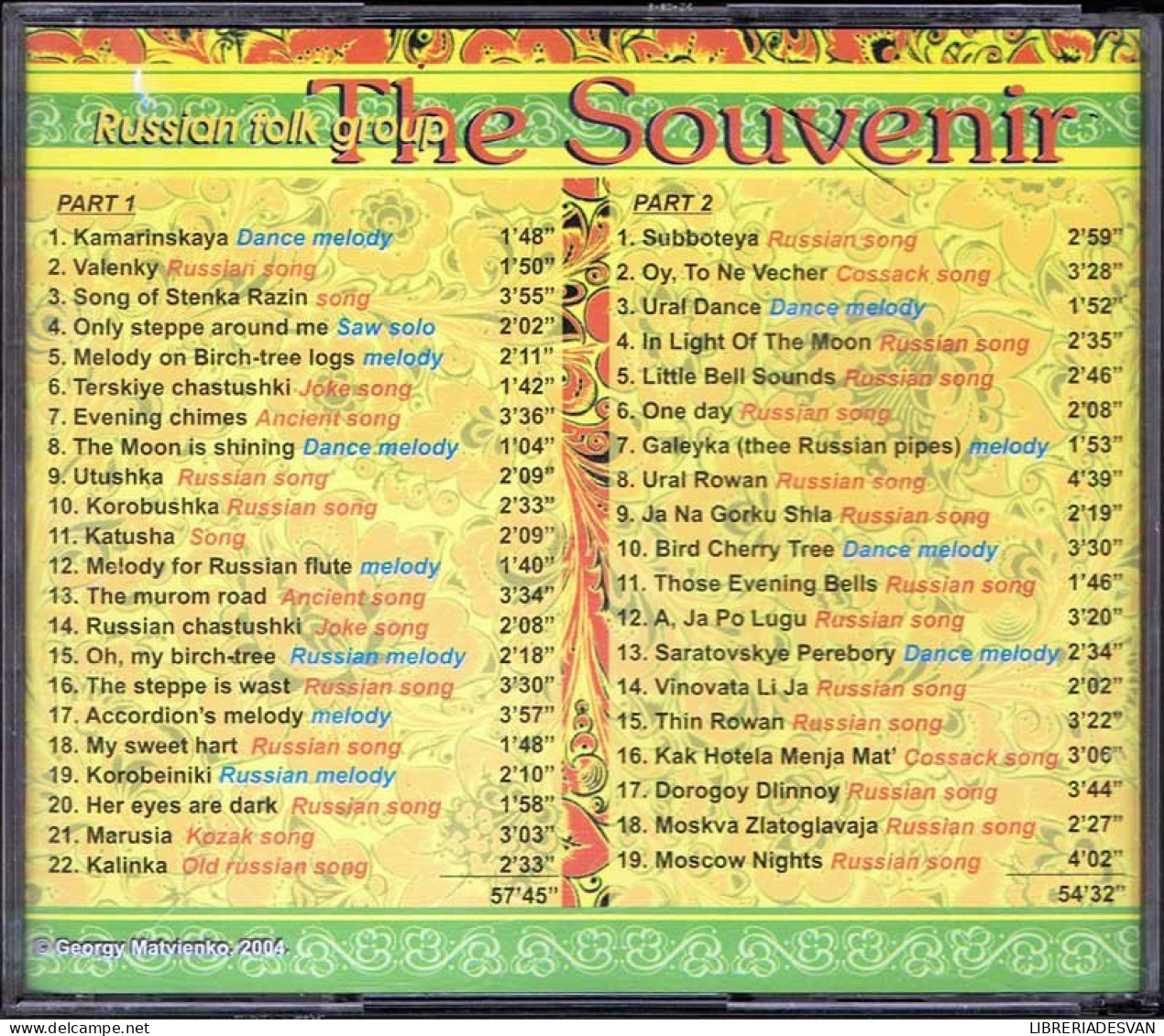 The Souvenir. Russian Folk Group (2 CD) - Sonstige & Ohne Zuordnung
