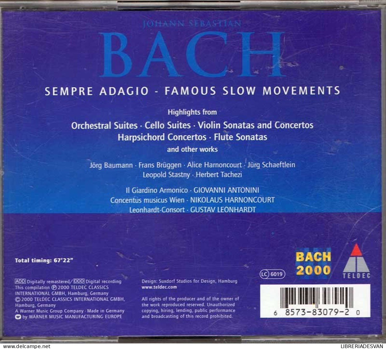 Bach - Sempre Adagio. Famous Slow Movements. CD - Sonstige & Ohne Zuordnung