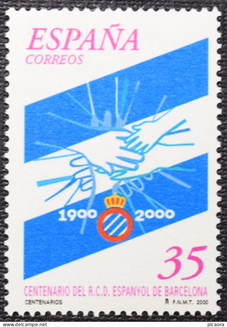 España Spain 2000  Real Club Deportivo Español  Mi 3538  Yv 3272  Edi 3705  Nuevo New MNH ** - Unused Stamps