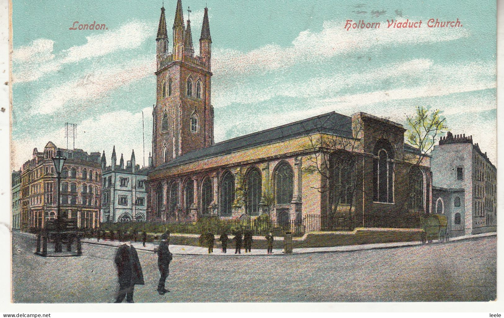 CE87. Vintage Postcard. Holborn Viaduct Church. London. - London Suburbs