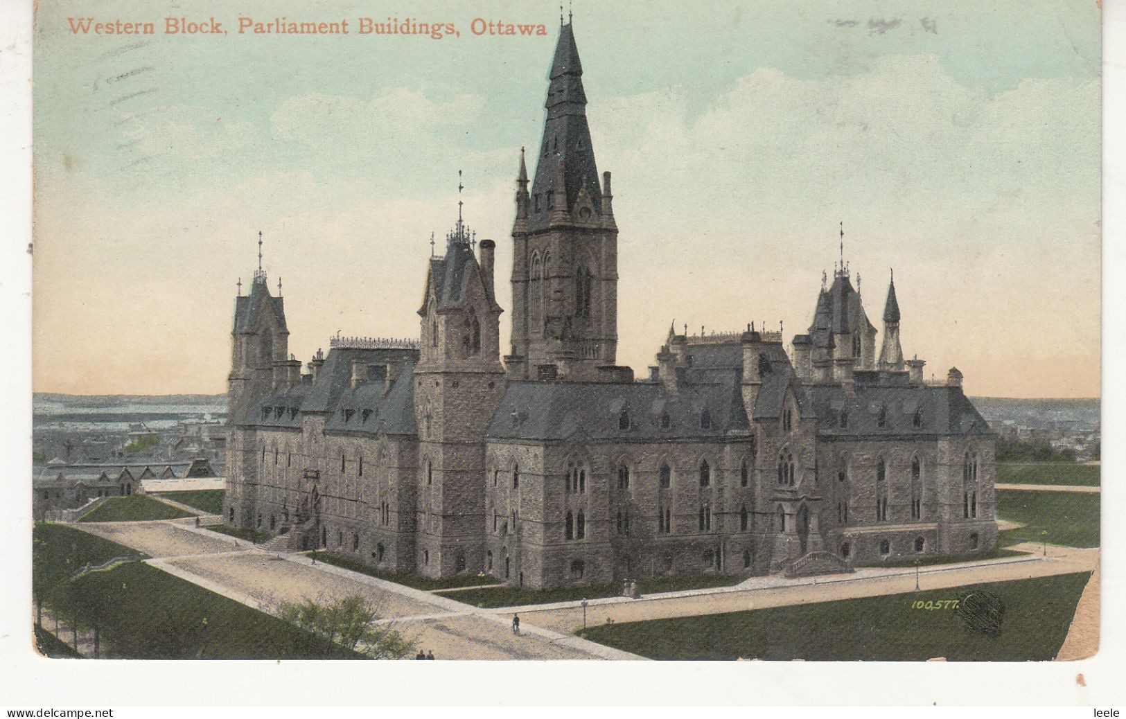 CE08. Antique Postcard. Western Block, Parliament Buildings, Ottawa, Canada - Ottawa