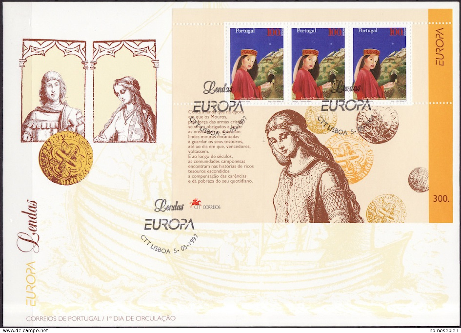 Europa CEPT 1996 Portugal FDC Y&T N°BF128 - Michel N°B124 - 100e EUROPA - 1997