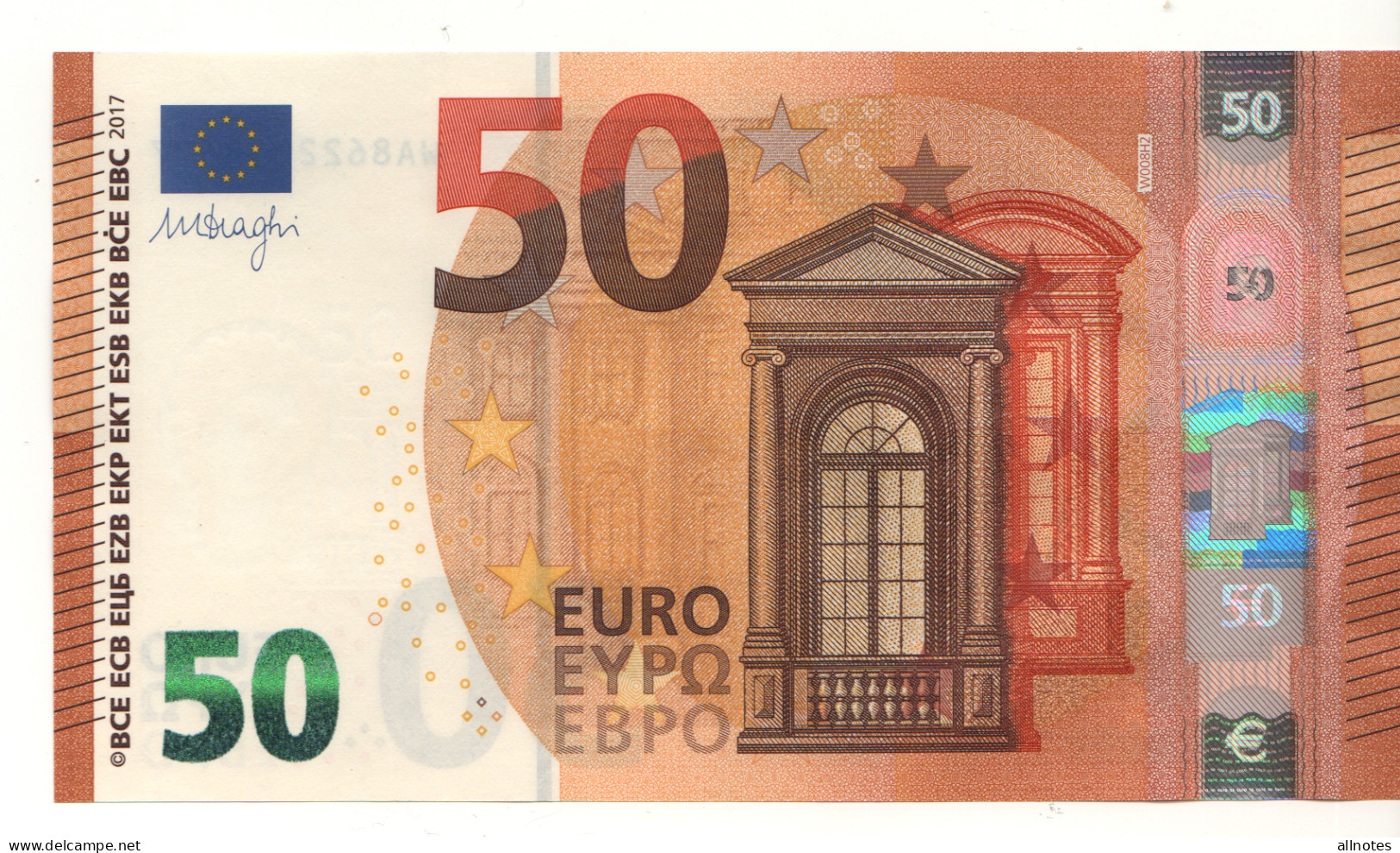 50 EURO  Germany   DRAGHI  W 008 H2   WA8618231989   / FDS - UNC - 50 Euro