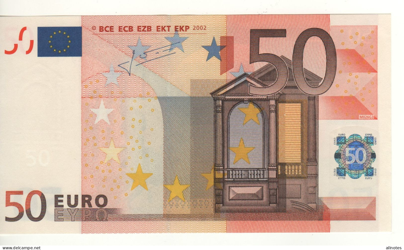 50 EURO  "V"  SPAGNA    Firma  Trichet     M 026 G3  /   FDS   -   UNC - 50 Euro
