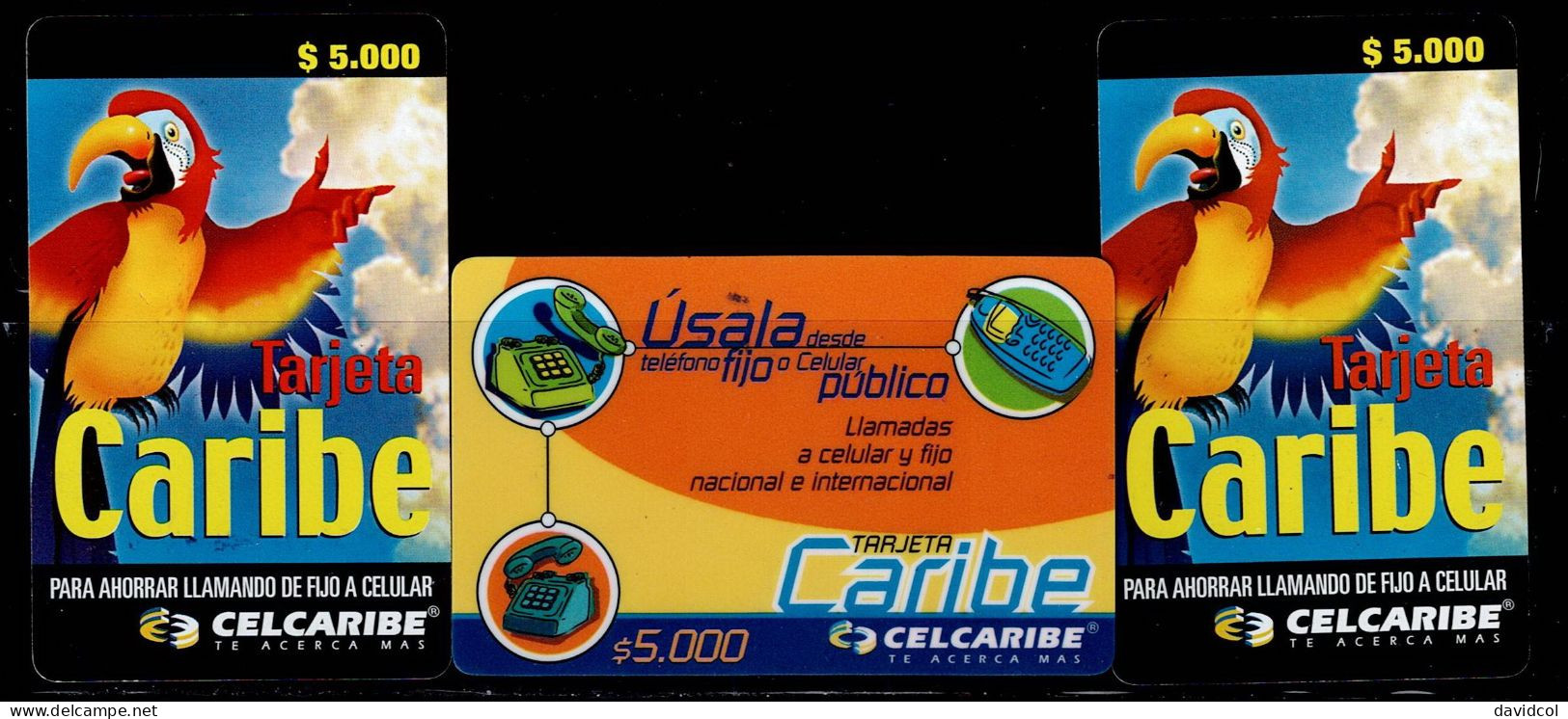 TT23-COLOMBIA PREPAID CARDS - 2001 - USED - CELCARIBE - $5.000 - Colombia