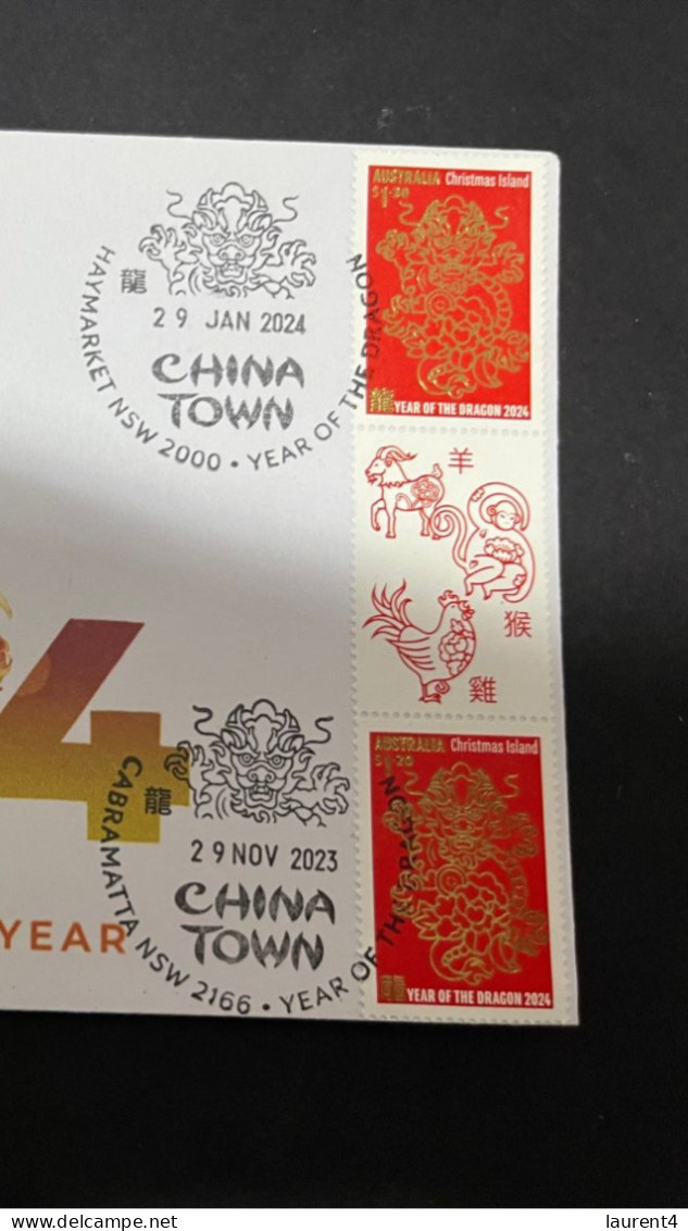 15-3-2024 (3 Y 9) Australia Cover (2024) Happy Chinese New Year Of Dragon (2 Stamps & Postmarks) - Chinees Nieuwjaar