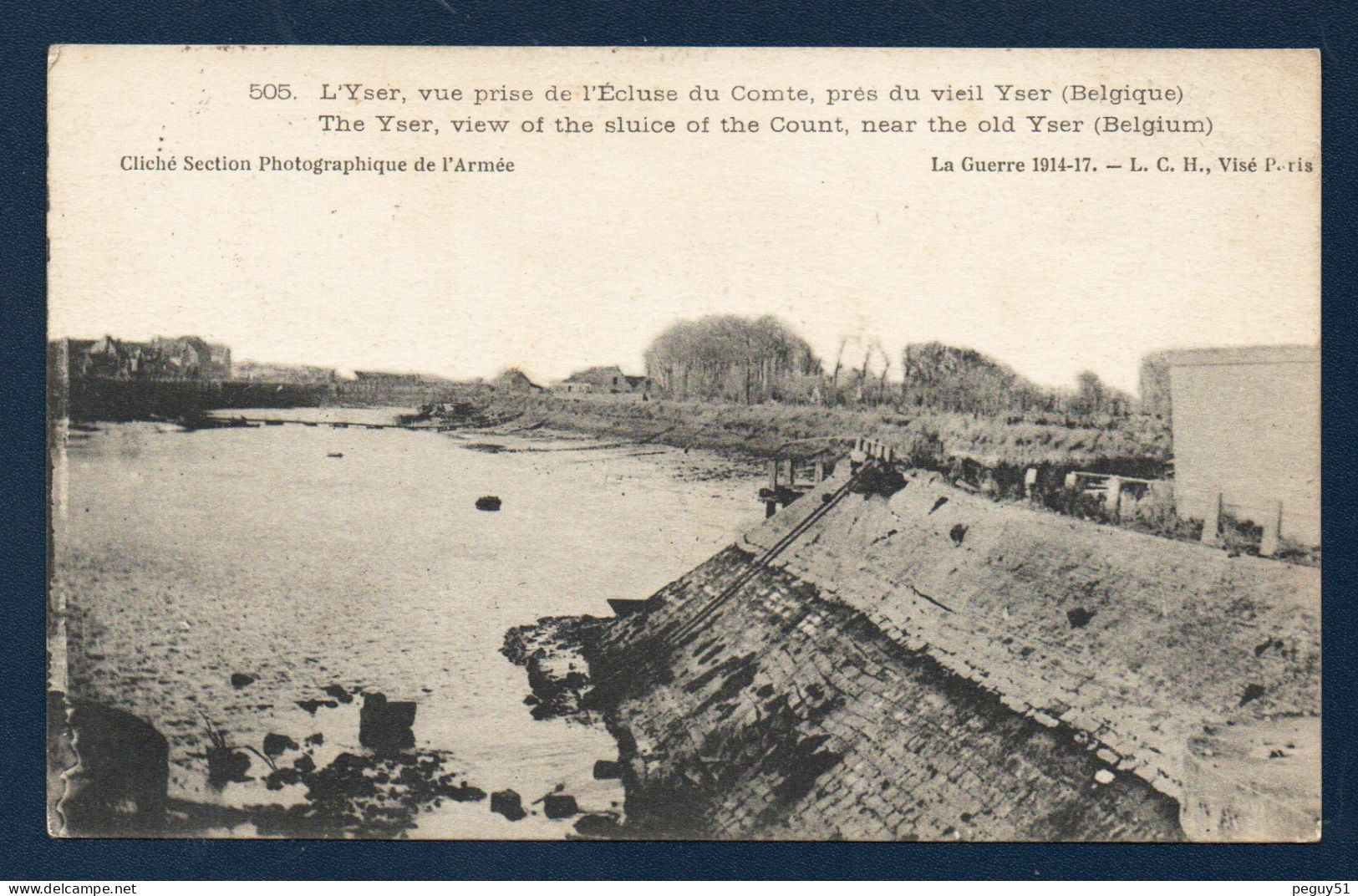 Nieuport. Vue De L'écluse Du Comte ( 1914-17). Franchise Postes Militaires Belgique-6ème Division D'Armée. - Nieuwpoort