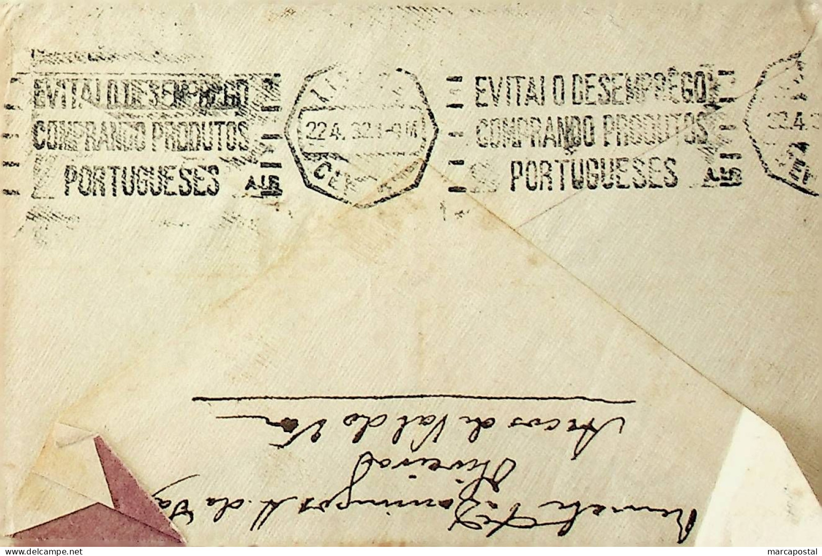 Portugal 1932 Carta Enviada De Arcos De Valdevez Para Lisboa Flâmula Publicitária - Marcophilie