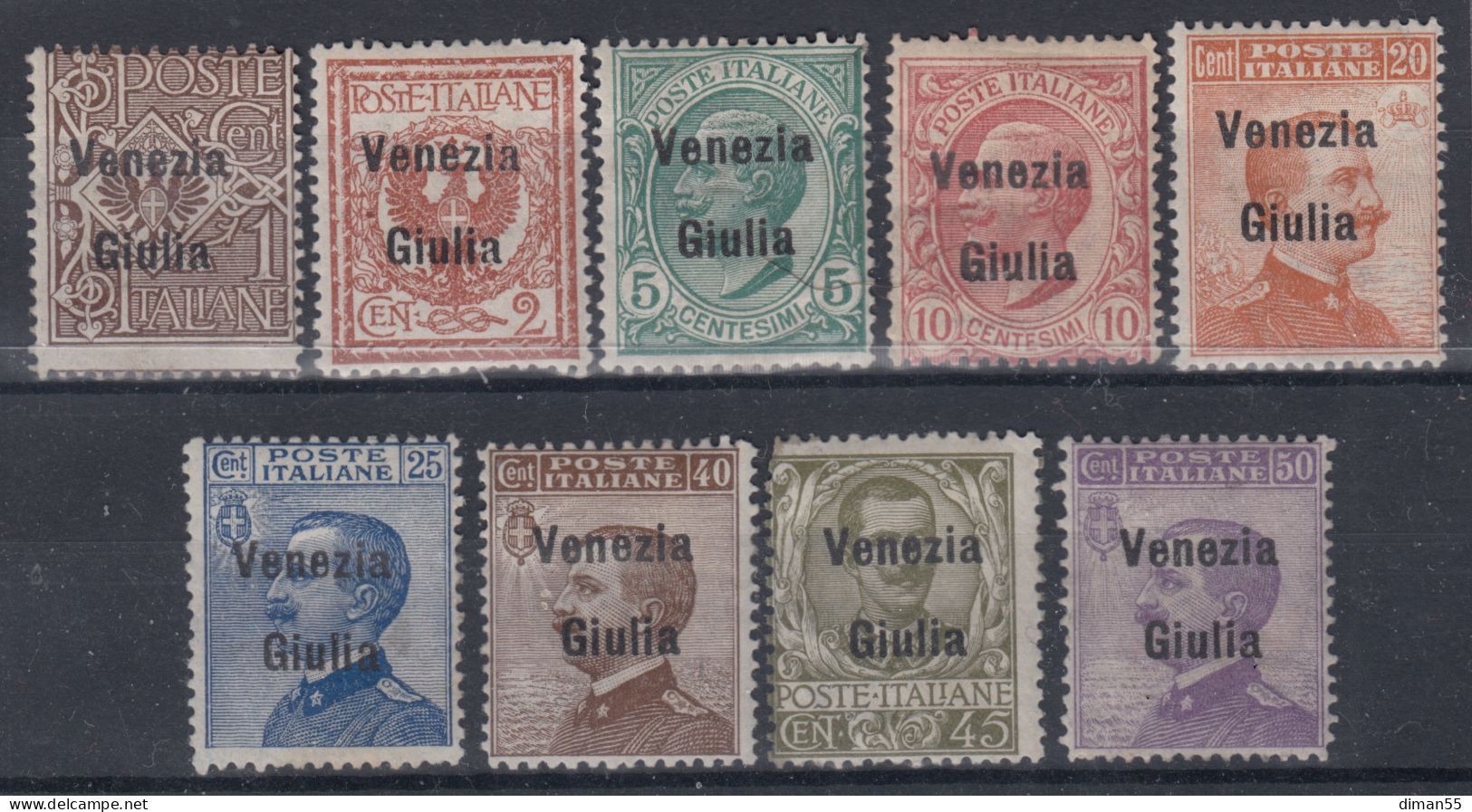 ITALIA - VENEZIA GIULIA - N. 19-27 - Cat. 360 Euro - Linguellati - MH* - Vénétie Julienne