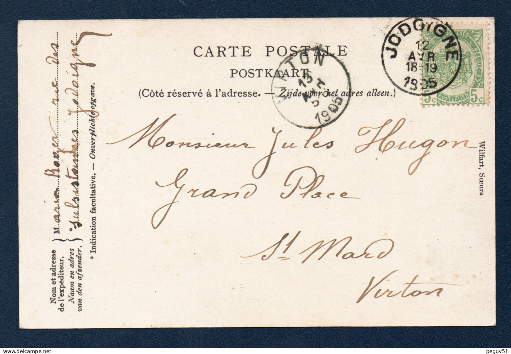 Jodoigne. Souvenir De Jodoigne Avec Découpes De Cartes Postales Dans Les Lettres. 1905 - Geldenaken